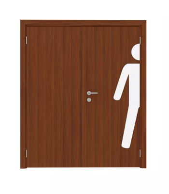 Дверь композитная Poseidon  двустворчатая Орех гварнери с наклейкой MAN
